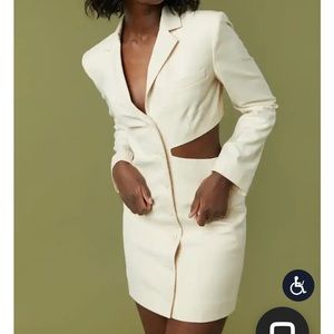 Oak and Fort Cutout Blazer Dress - Ivory / Off-White